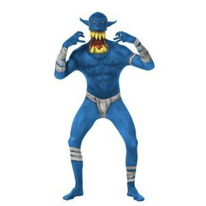 Blue Orc Partysuit Costume Adult Size Small/Medium up to 5'4" Unisex